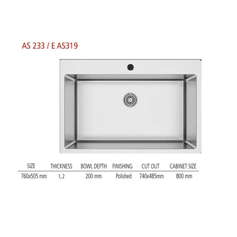 سینک ظرفشویی مدل AS 233